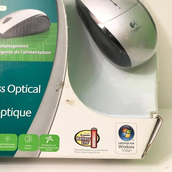 Logitech LX5 Cordless Button  Scroll Optical Mouse - Picture 2 of 16